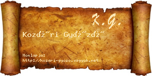 Kozári Győző névjegykártya
